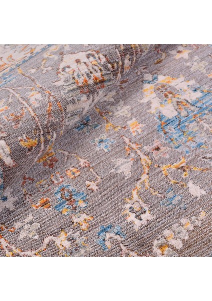 Lennon Krem Çerçeveli Etnik Modern Desenli Pamuk Hav Vermeyen Leke Tutmayan Kolay Temizlenen Yumuşak Makine Salon Yolluk Mutfak Halı indirimleri