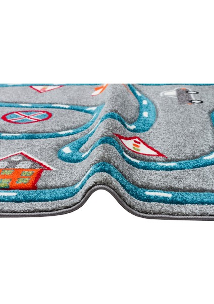 Lochau Gri Figürlü Etnik Modern Desenli Poliproplen Hav Vermeyen Leke Tutmayan Kolay Temizlenen Yumuşak Makine Salon Yolluk Mutfak Halı fiyatları