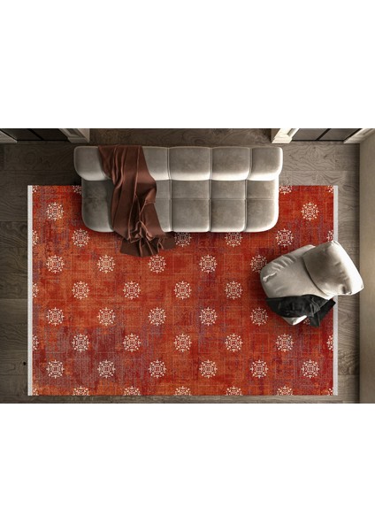 Geometrik Kırmızı Pamuk Dikdörtgen Modern Desenli Pamuk Makinada Yıkanabilir Hav Toz Vermez Leke Tutmayan Kaymaz Taban Dijital Makine Baskı Salon Yolluk Mutfak Halı modelleri