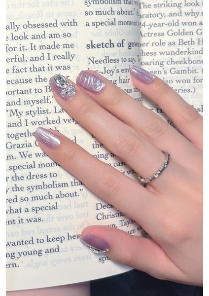 Kedi Gözü Medıum Beden 10 Adet Takma Tırnak Seti Kutulu T057