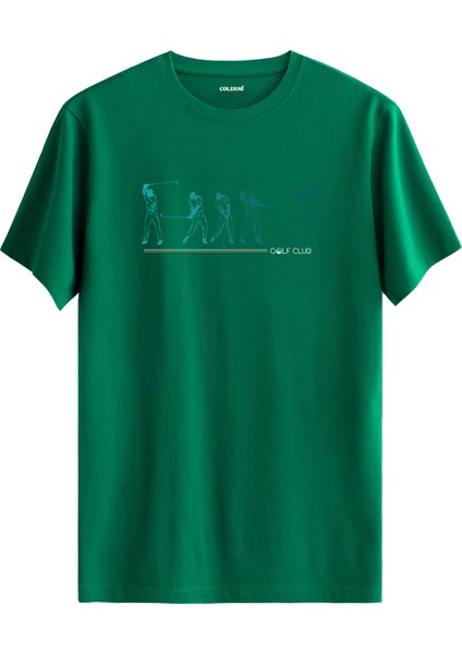 Golf Club Oyuncu Swing Hareketleri Tasarım %100 Pamuk Tişört