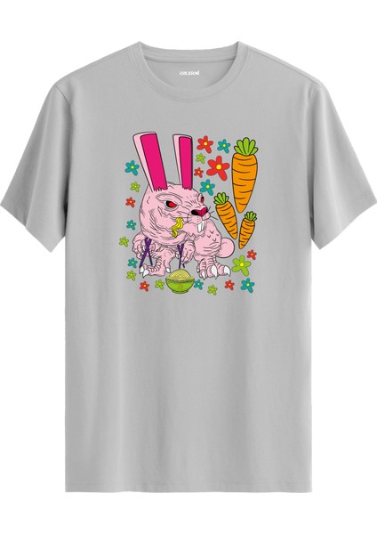 Renkli Ejderha ve Bulut Tasarım %100 Pamuk Tişört