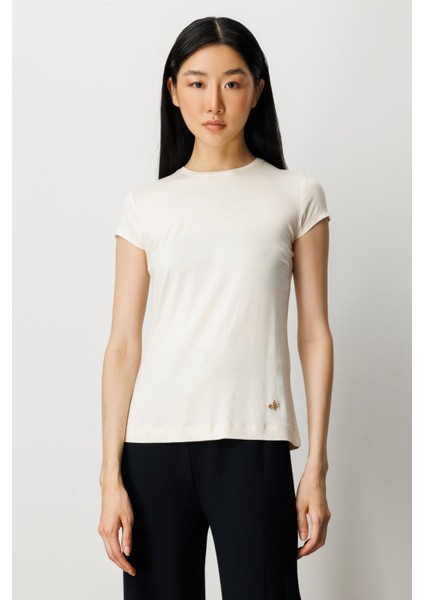 On Sıfır Yaka Ay Kol Basic Bluz