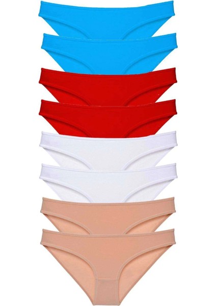 8 Adet Süper Eko Set Likralı Kadın Slip Külot 529