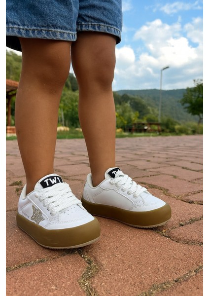 Sstar Beyaz Gümüş Kız Çocuk Cırtlı Bantlı Sneaker Spor Ayakkabı fiyatları