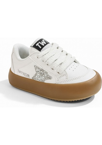 Sstar Beyaz Gümüş Kız Çocuk Cırtlı Bantlı Sneaker Spor Ayakkabı modelleri