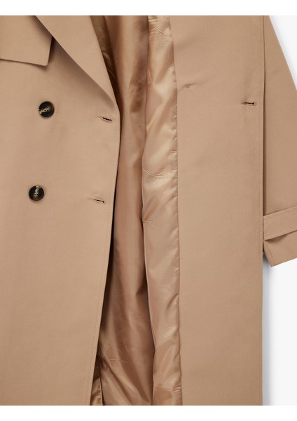 Astarlı Uzun Kollu Cepli Kemerli Kruvaze Gabardin Trençkot modelleri