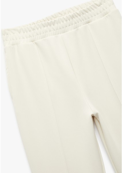 Yüksek Bel Nervürlü Cep Detaylı Düz Paça Modal Karışımlı Spor Eşofman Altı modelleri