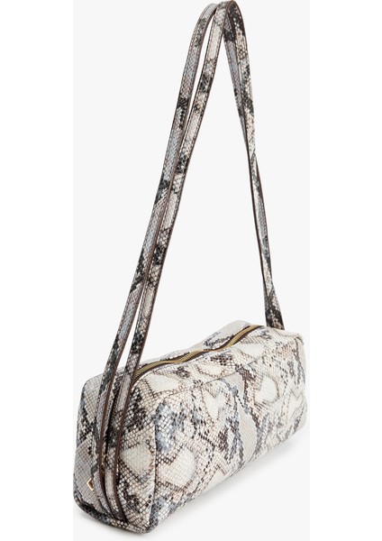 Suni Deri Yılan Derisi Desenli Omuz Çantası fiyatları