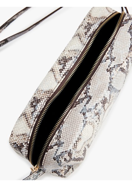 Suni Deri Yılan Derisi Desenli Omuz Çantası fırsatları