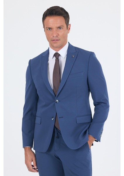 Lacivert Kırlangıç Yaka Kelebek Astar 6 Drop Slim Fit Beli Lastikli Takım Elbise 1001250176 modelleri