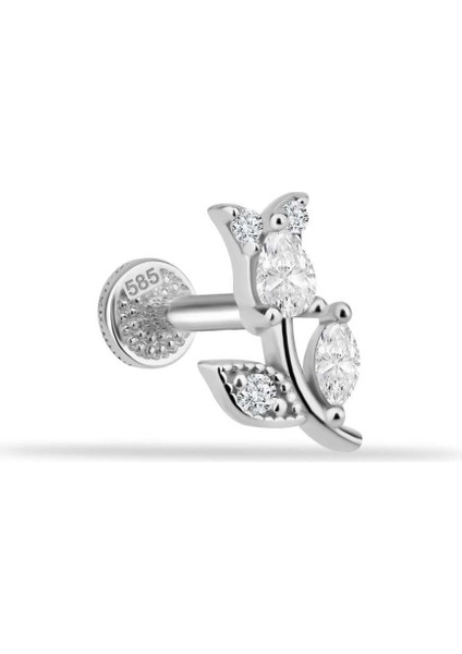 Taşlı Çiçek Tragus Piercing