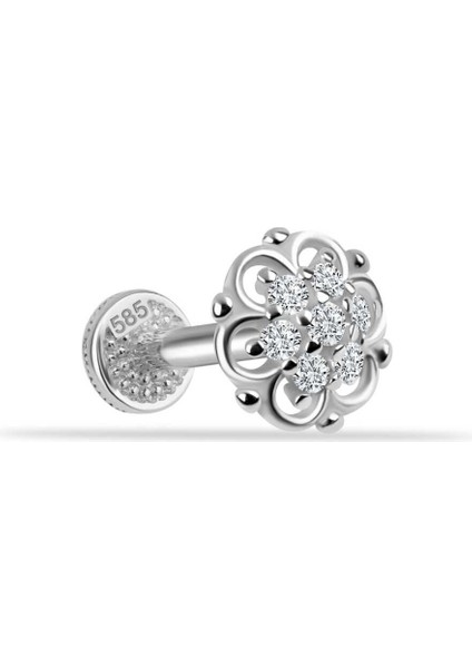 Taşlı Çiçek Minimal Tragus Piercing fiyatları