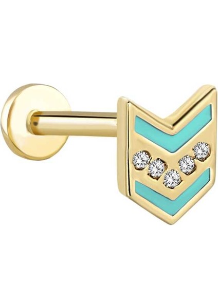Ok Mint Mineli Beş Taş Tragus Piercing