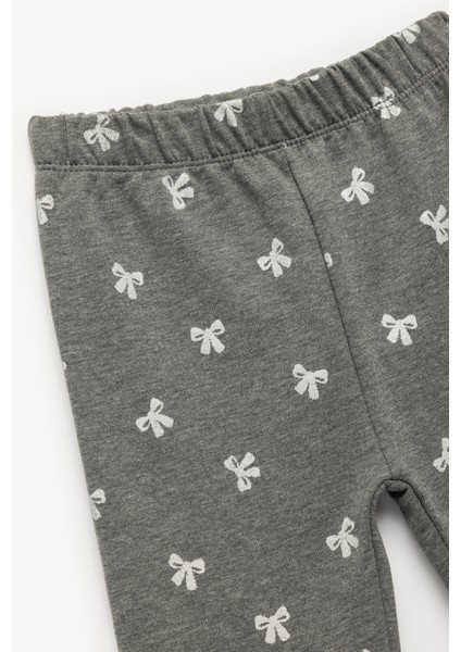 Şardonlu Beli Lastikli Fiyonk Desenli Tayt modelleri