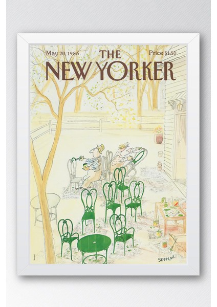 The New Yorker Çerçeveli Tablo May 20 1985 - Çay Bahçesi Tablosu