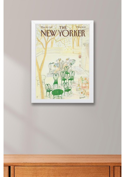 The New Yorker Çerçeveli Tablo May 20 1985 - Çay Bahçesi Tablosu fiyatları