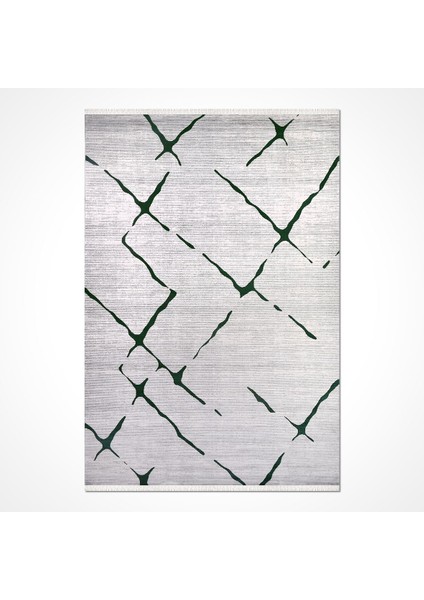 Emery Geometrik Gri Pamuk Dikdörtgen Modern Desenli Akrilik Hav Vermeyen Leke Tutmayan Kolay Temizlenen Yumuşak Makine Salon Yolluk Mutfak Halı