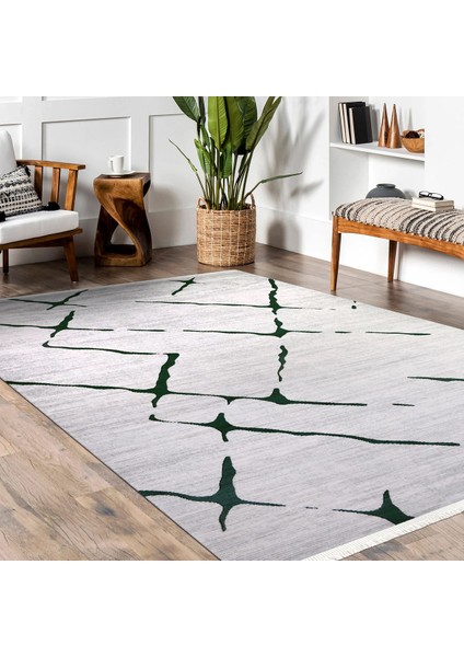Emery Geometrik Gri Pamuk Dikdörtgen Modern Desenli Akrilik Hav Vermeyen Leke Tutmayan Kolay Temizlenen Yumuşak Makine Salon Yolluk Mutfak Halı fırsatları