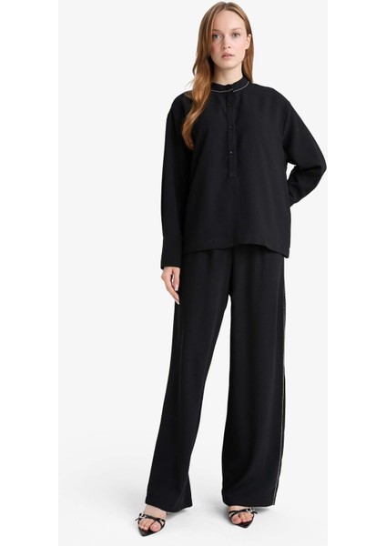 Wide Leg Krep PANTOLON F3068AX25AU modelleri