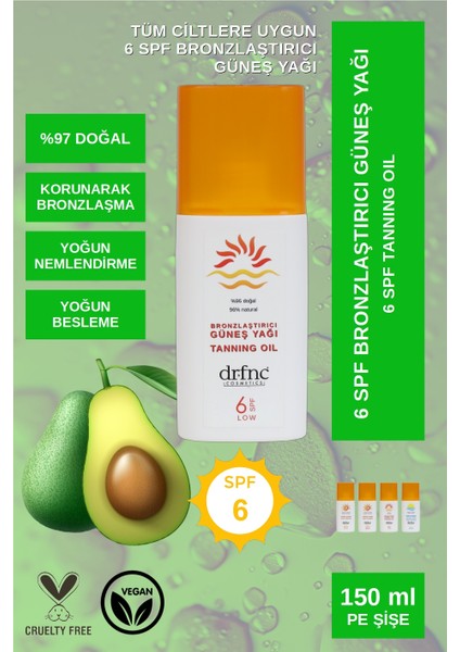 Bronzlaştırıcı Güneş Yağı 6 Spf 150ML