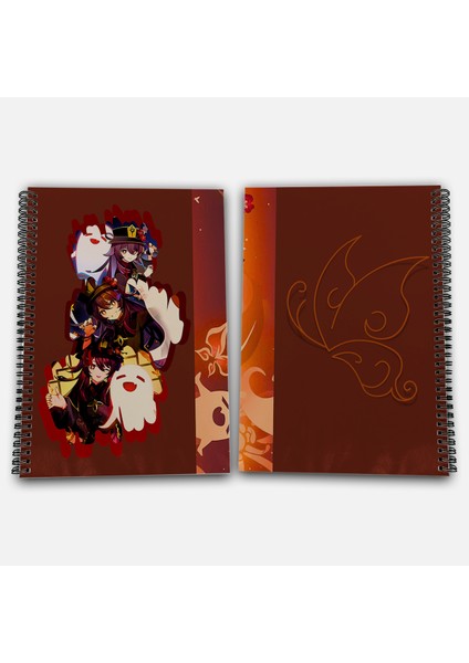 Genshin Impact Hu Tao Çizgisiz A4 Okul Defteri 72 Yaprak