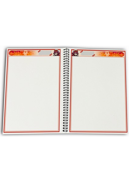 Genshin Impact Hu Tao Çizgisiz A4 Okul Defteri 72 Yaprak fırsatları