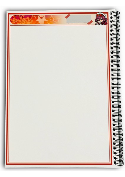 Genshin Impact Hu Tao Çizgisiz A4 Okul Defteri 72 Yaprak