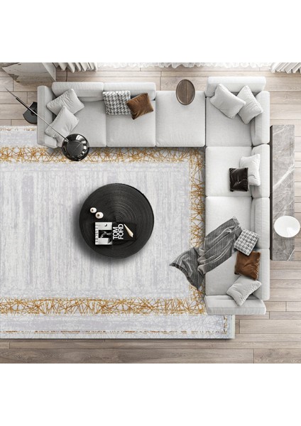 Bakır Geometrik Etnik Modern Desenli Pamuk Makinada Yıkanabilir Hav Toz Vermez Leke Tutmayan Kaymaz Taban Dijital Makine Baskı Salon Yolluk Mutfak Halı modelleri