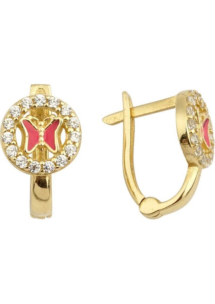 Halka Içinde Kelebek Çocuk Küpesi