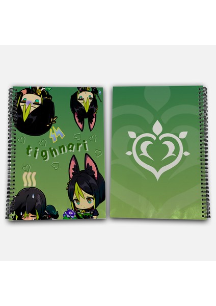 Genshin Impact Tighnari Çizgili A4 Okul Defteri 72 Yaprak