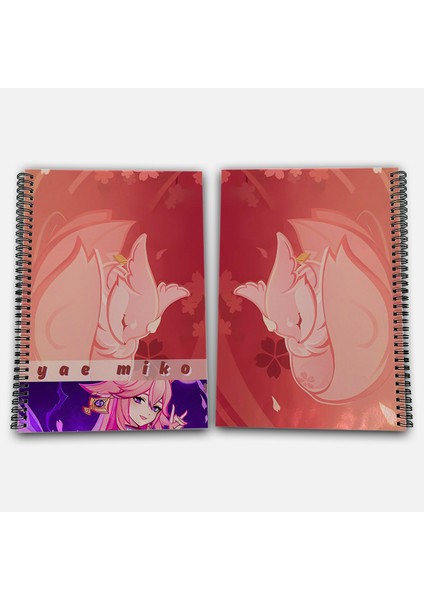 Genshin Impact Yae Miko Kareli A4 Okul Defteri 72 Yaprak
