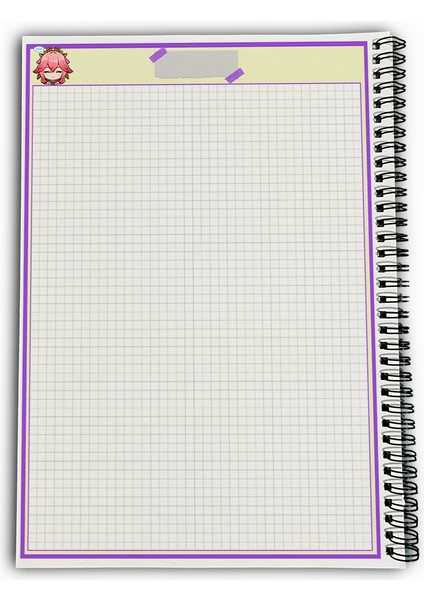 Genshin Impact Yae Miko Kareli A4 Okul Defteri 72 Yaprak