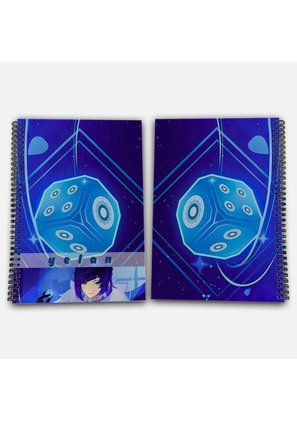 Genshin Impact Yelan Kareli A4 Okul Defteri 72 Yaprak
