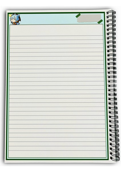 Genshin Impact Razor Çizgili A4 Okul Defteri 72 Yaprak