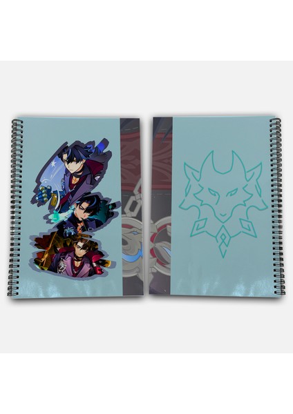 Genshin Impact Wriothesley Çizgisiz A4 Okul Defteri 72 Yaprak