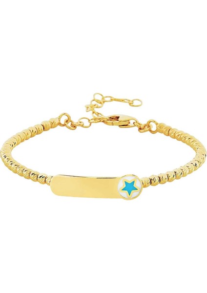 Dorikalı Mavi Mineli Yıldız Çocuk Kelepçesi