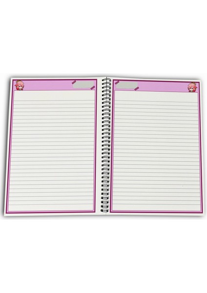 Genshin Impact Yae Miko Çizgili A4 Okul Defteri 72 Yaprak fırsatları