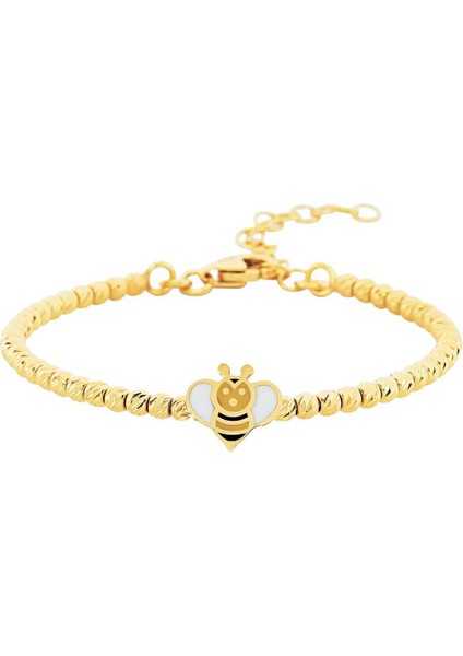Arı Figürlü 14 Ayar Altın Çocuk Bileklik