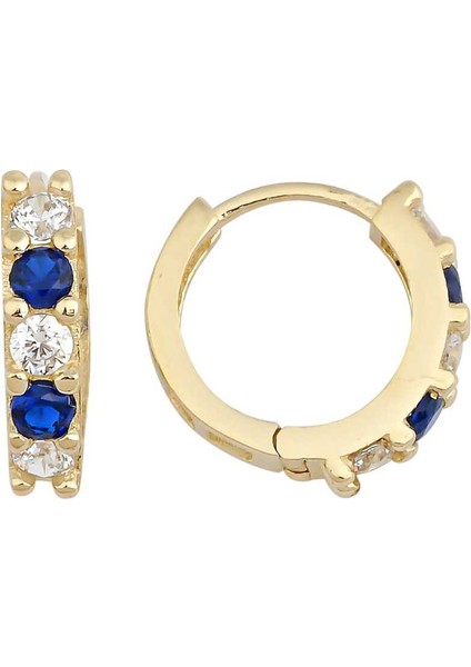 Beyaz ve Mavi Taş Çocuk Küpesi