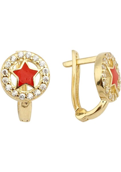 Halka Taş ve Yıldız Çocuk Küpesi