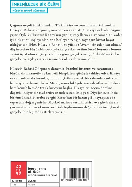 İmrenilecek Bir Ölüm - Hüseyin Rahmi Gürpınar fiyatları