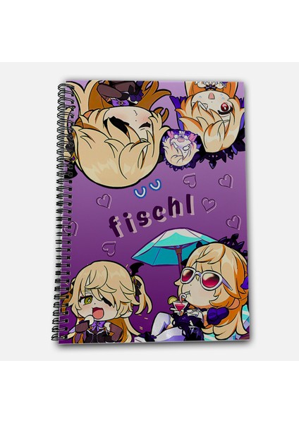 Genshin Impact Fischl Çizgili A4 Okul Defteri 72 Yaprak fiyatları