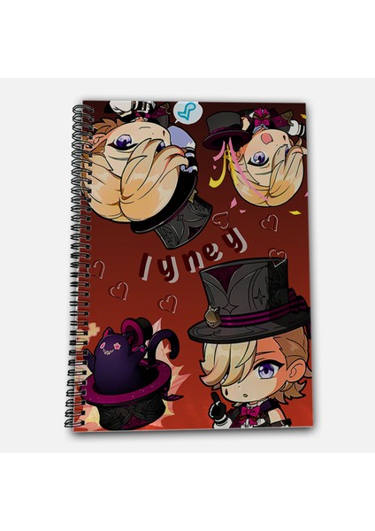 Genshin Impact Lyney Çizgili A4 Okul Defteri 72 Yaprak fiyatları