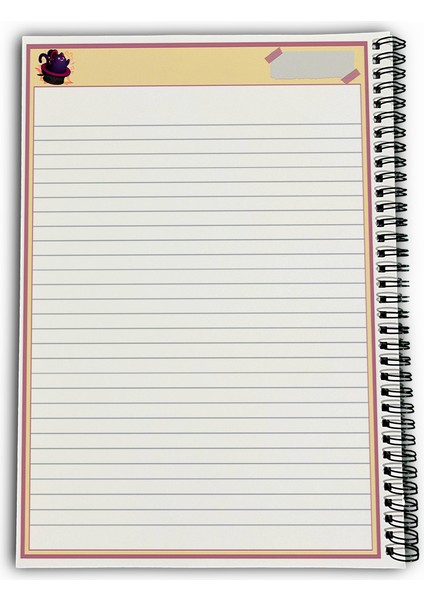 Genshin Impact Lyney Çizgili A4 Okul Defteri 72 Yaprak