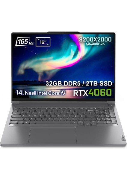 Thinkbook 16PG5 IRX Intel Core i9-14900HX 32GB DDR5 2TB SSD RTX4060 8GB 16 inç 3.2K 165Hz FreeDos Laptop (21N50024TRv1)