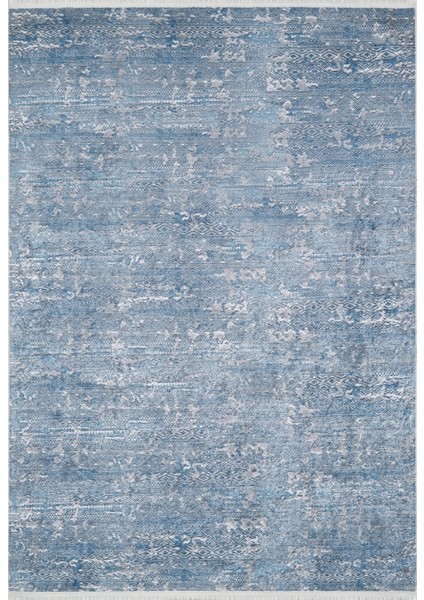 Bircand Mavi Modern Etnik Desenli Pamuk Makinada Yıkanabilir Hav Toz Vermez Leke Tutmayan Kaymaz Taban Dijital Makine Baskı Salon Yolluk Mutfak Halı