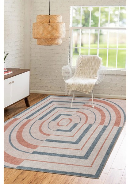 Mitjana Modern Krem Polyester Dikdörtgen Modern Desenli Pamuk Makinada Yıkanabilir Hav Toz Vermez Leke Tutmayan Kaymaz Taban Dijital Makine Baskı Salon Yolluk Mutfak Halı