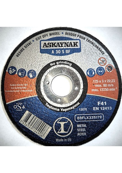 125X3 Metal Kesme Taşı 10 Adet fiyatları