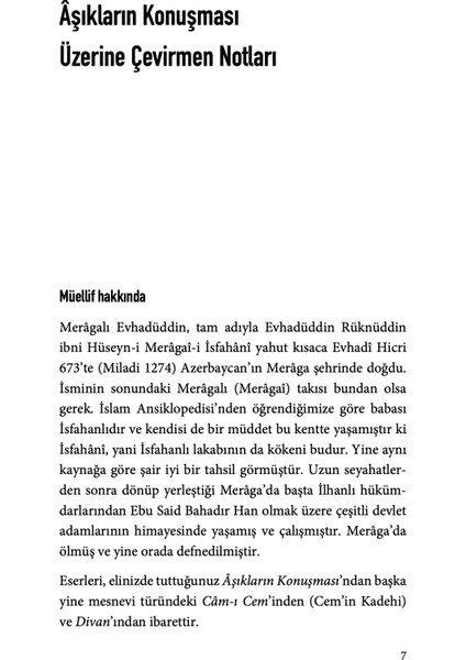 Aşıkların Konuşması - Evhadi fırsatları